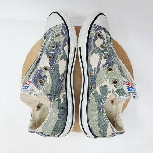 Converse All Star Kids 4‎ Shoes Camo Slip On Laceless Sneakers Junior Girls Boys - Picture 9 of 12